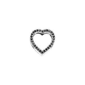 STORY S�lv Charm - Hjerte med sorte sten